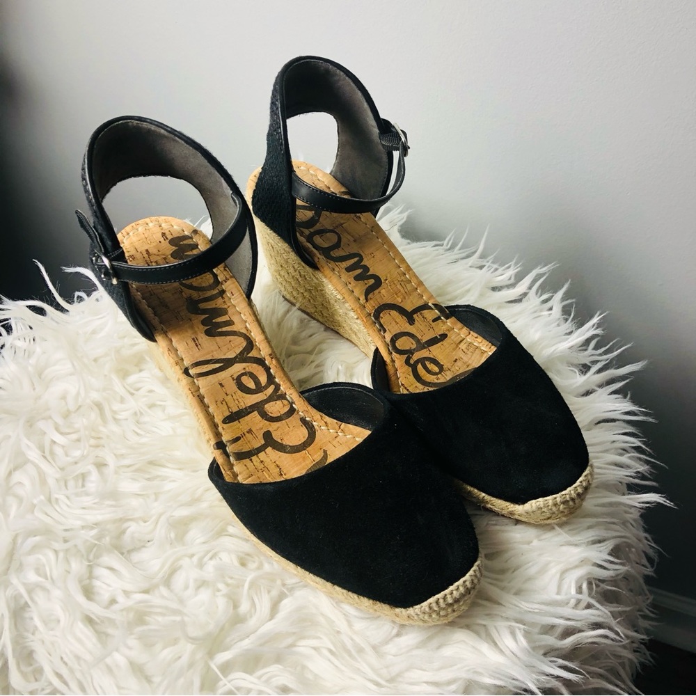 Sam Edelman Payton Suede Espadrille Black Sz 10 Women’s shoes sandals